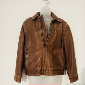 GAPkids Genuine Leather Jacket with wool like liner